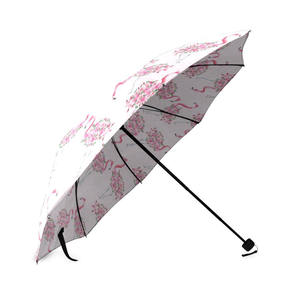 Tropical Flamingo Hawaiian Floral Pattern Print Foldable Umbrella-grizzshop