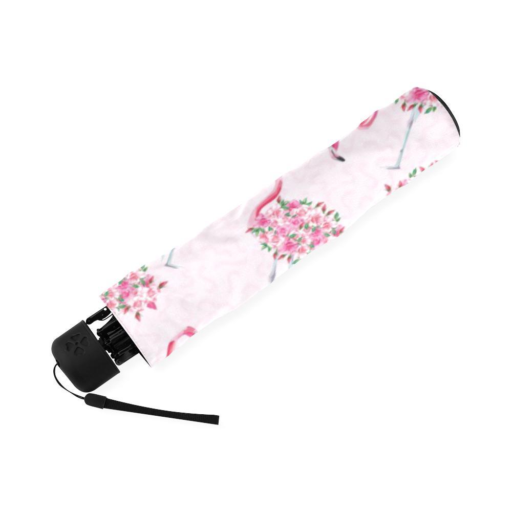 Tropical Flamingo Hawaiian Floral Pattern Print Foldable Umbrella-grizzshop