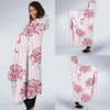 Tropical Flamingo Hawaiian Floral Pattern Print Hooded Blanket-grizzshop