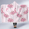 Tropical Flamingo Hawaiian Floral Pattern Print Hooded Blanket-grizzshop