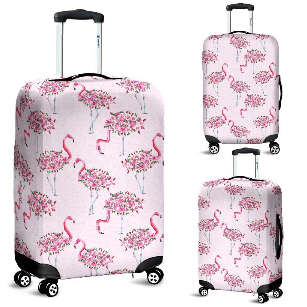 Tropical Flamingo Hawaiian Floral Pattern Print Luggage Cover Protector-grizzshop