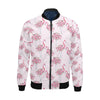 Tropical Flamingo Hawaiian Floral Pattern Print Men's Bomber Jacket-grizzshop