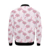 Tropical Flamingo Hawaiian Floral Pattern Print Men's Bomber Jacket-grizzshop