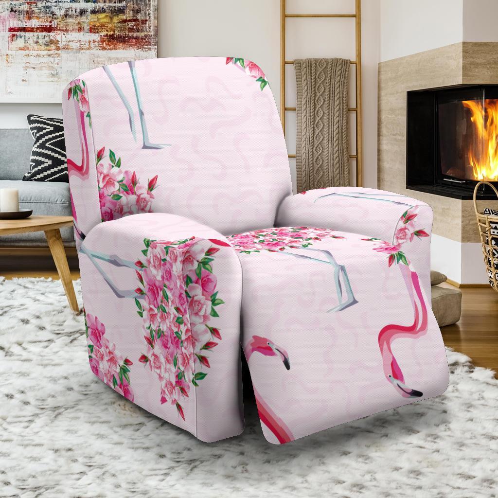 Tropical Flamingo Hawaiian Floral Pattern Print Recliner Cover-grizzshop