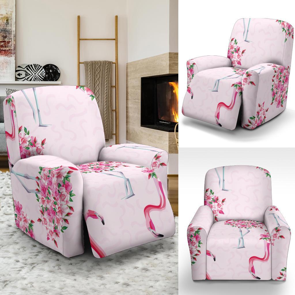 Tropical Flamingo Hawaiian Floral Pattern Print Recliner Cover-grizzshop