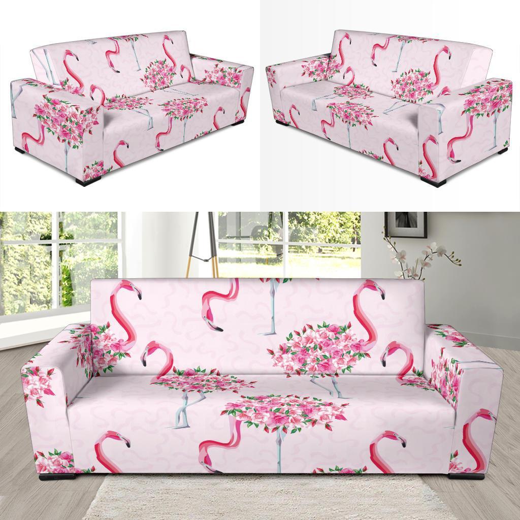 Tropical Flamingo Hawaiian Floral Pattern Print Sofa Covers-grizzshop