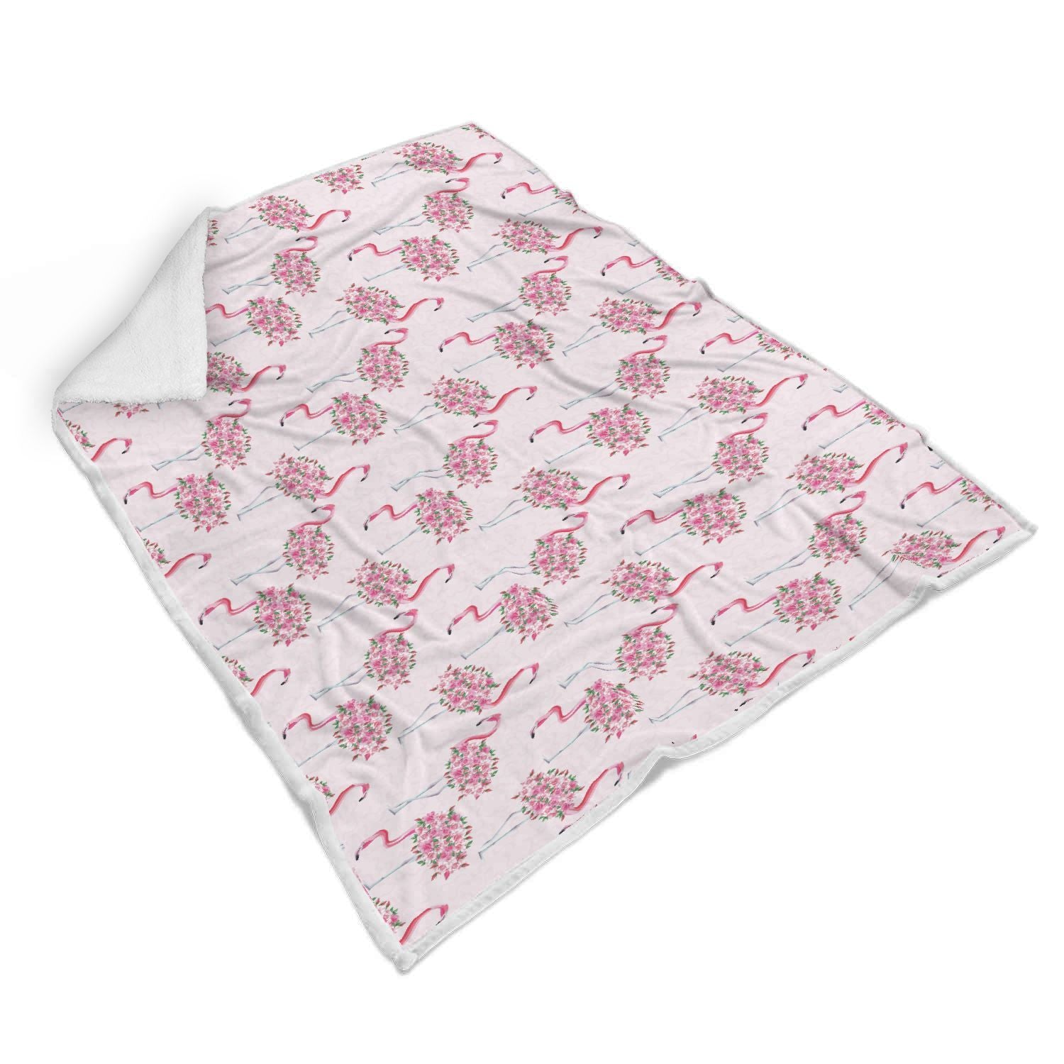 Tropical Flamingo Hawaiian Floral Pattern Print Throw Blanket-grizzshop
