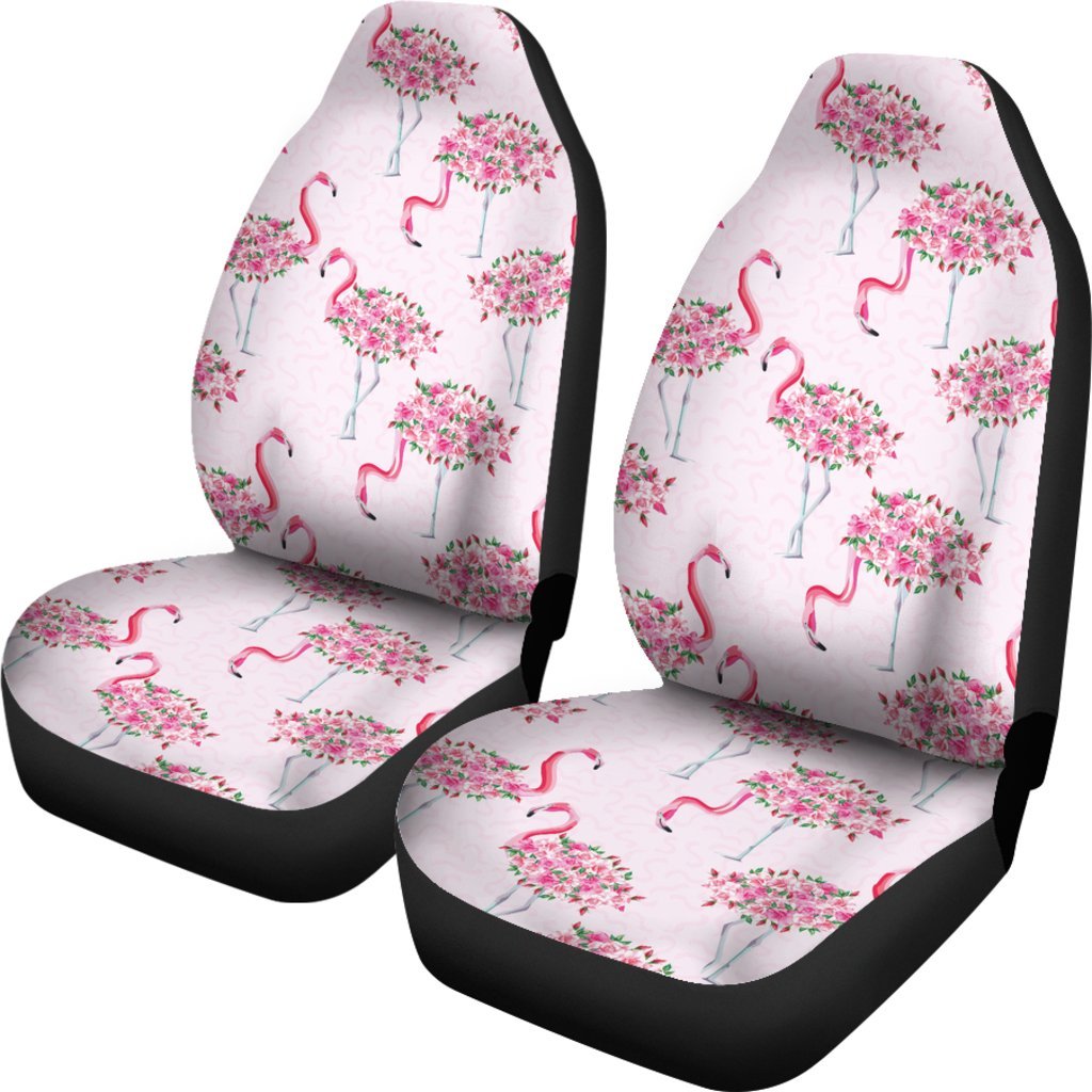 Tropical Flamingo Hawaiian Floral Pattern Print Universal Fit Car Seat Cover-grizzshop