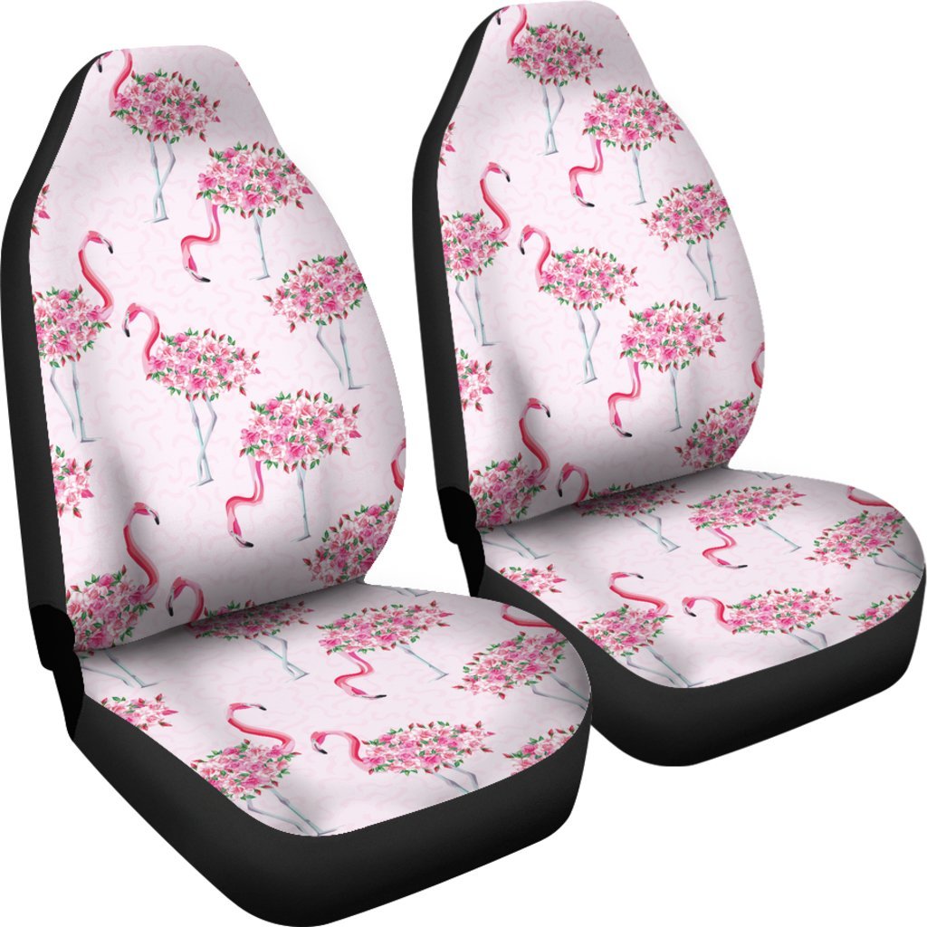 Tropical Flamingo Hawaiian Floral Pattern Print Universal Fit Car Seat Cover-grizzshop