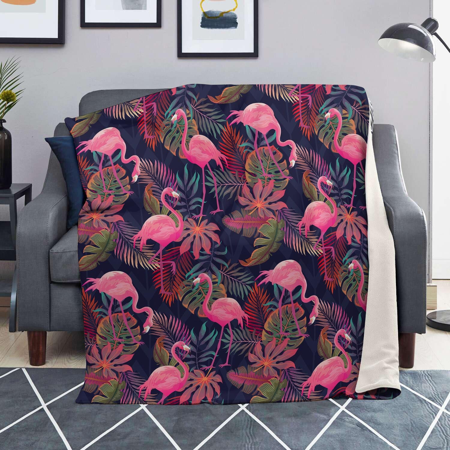 Tropical Flamingo Hawaiian Print Blanket-grizzshop