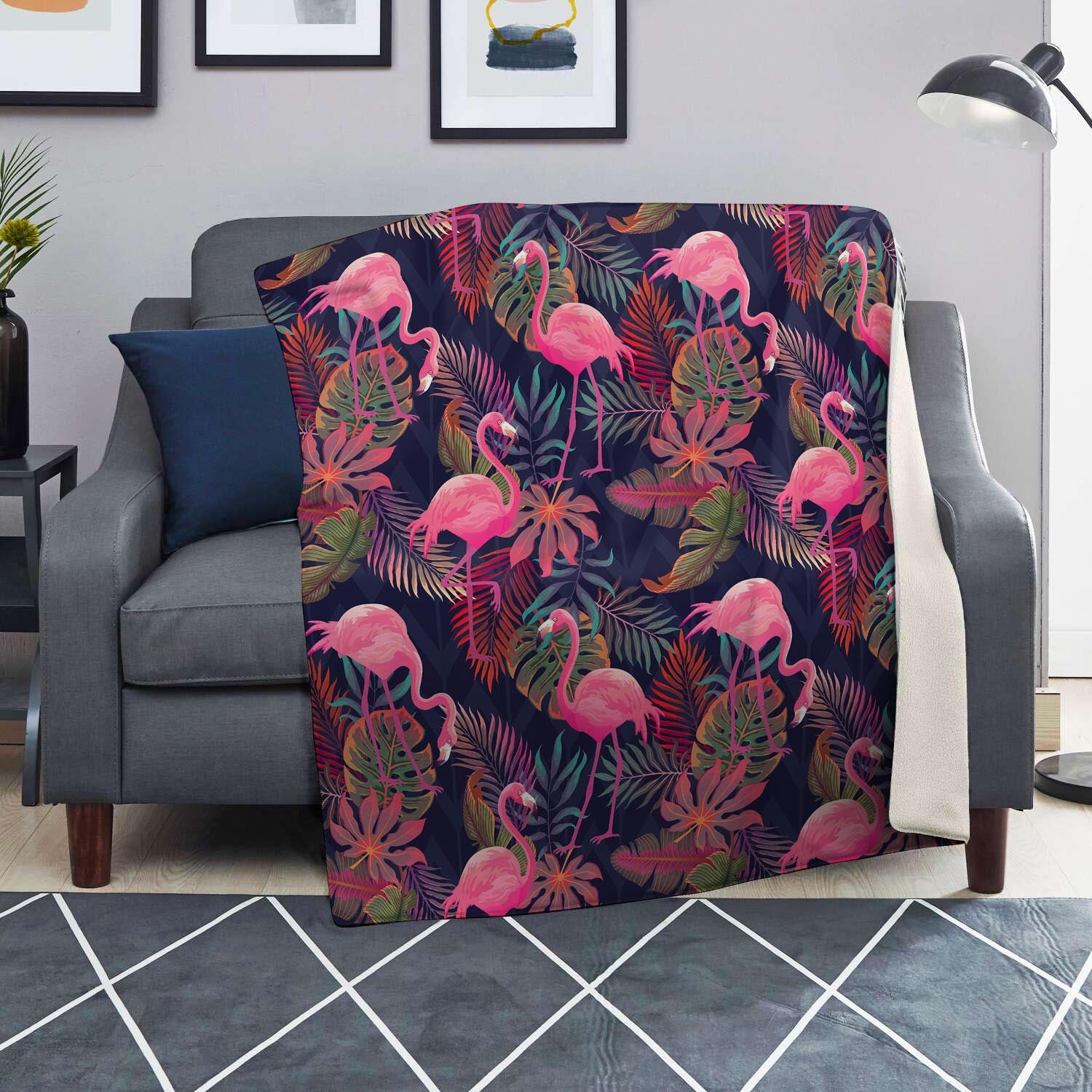 Tropical Flamingo Hawaiian Print Blanket-grizzshop