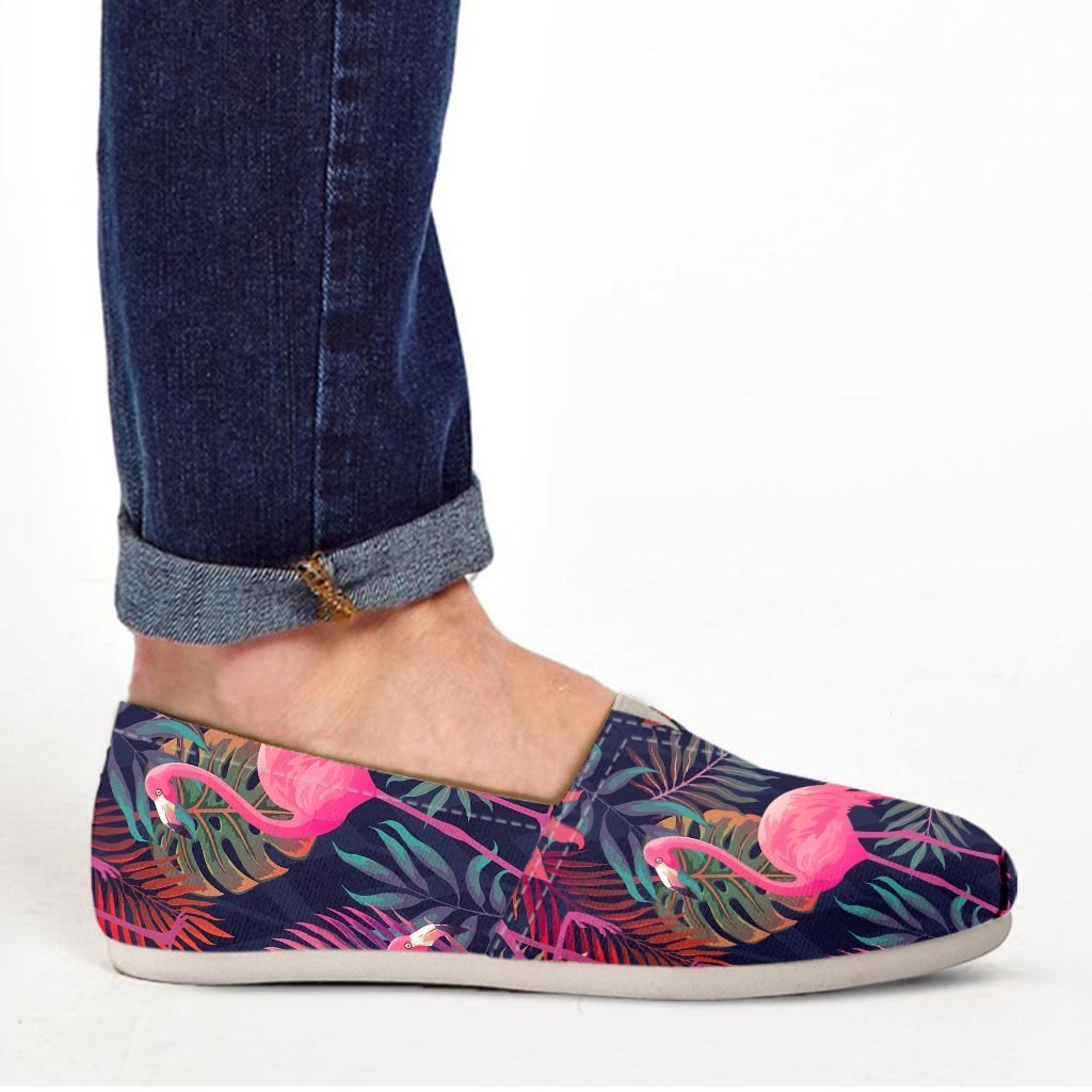 Tropical Flamingo Hawaiian Print Canvas Shoes-grizzshop