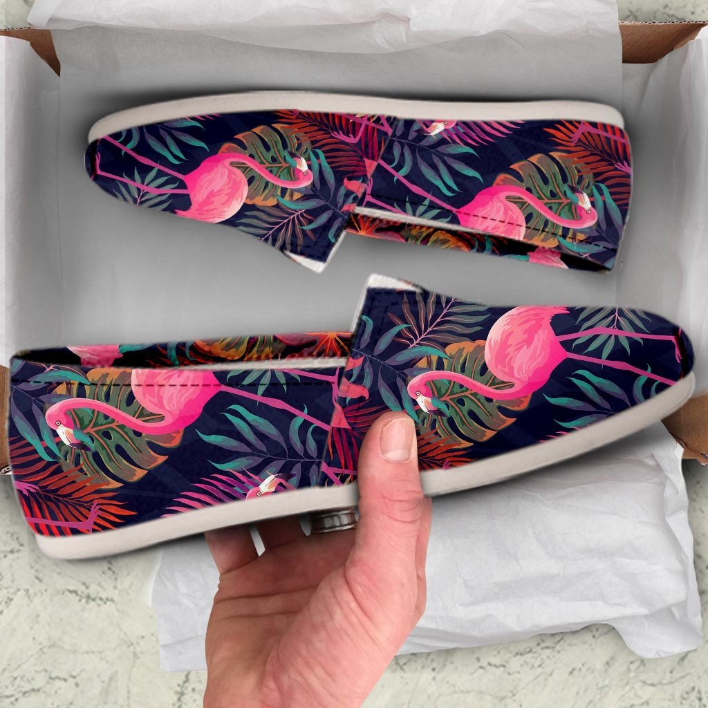 Tropical Flamingo Hawaiian Print Canvas Shoes-grizzshop