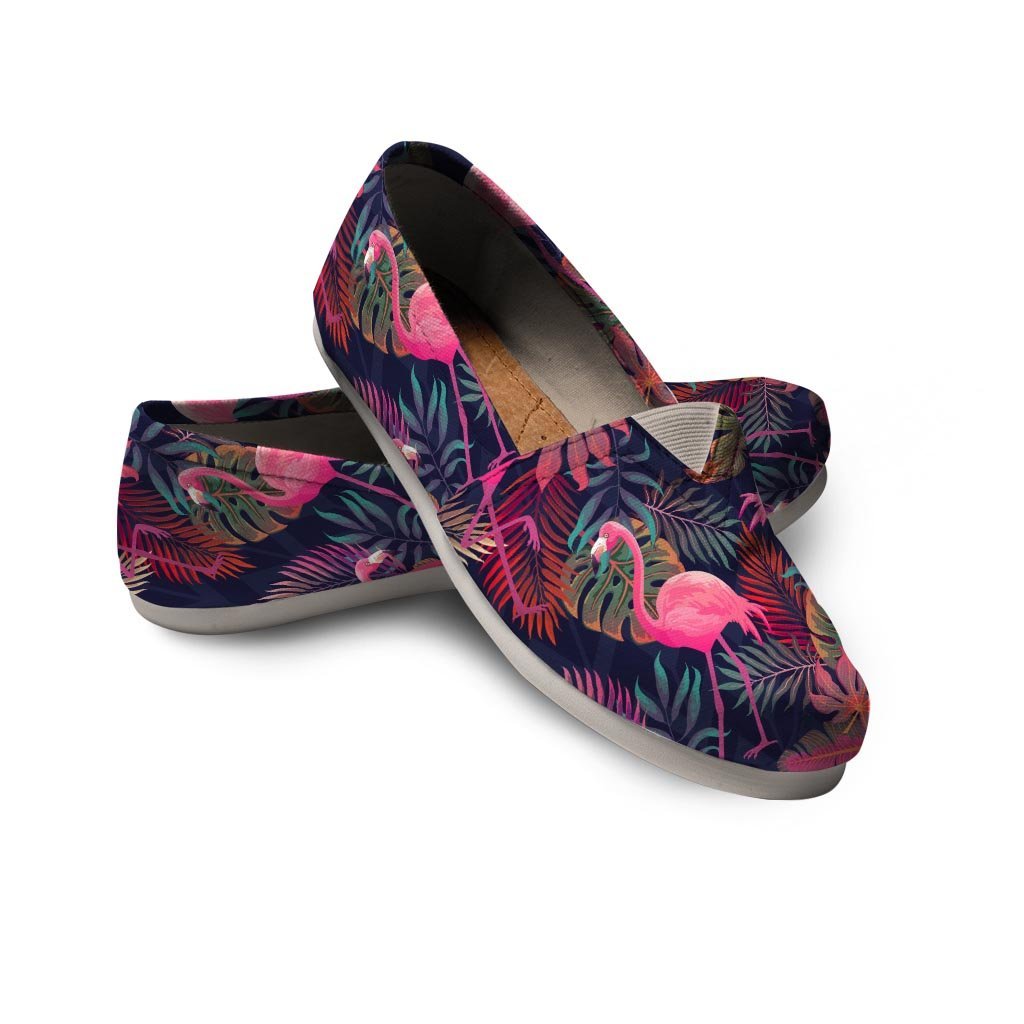 Tropical Flamingo Hawaiian Print Canvas Shoes-grizzshop