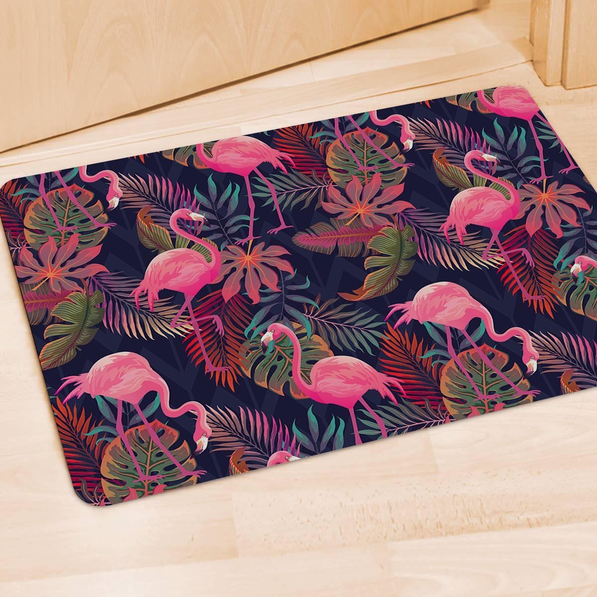 Tropical Flamingo Hawaiian Print Door Mat-grizzshop