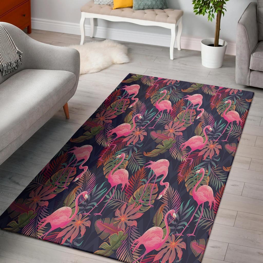 Tropical Flamingo Hawaiian Print Floor Mat-grizzshop