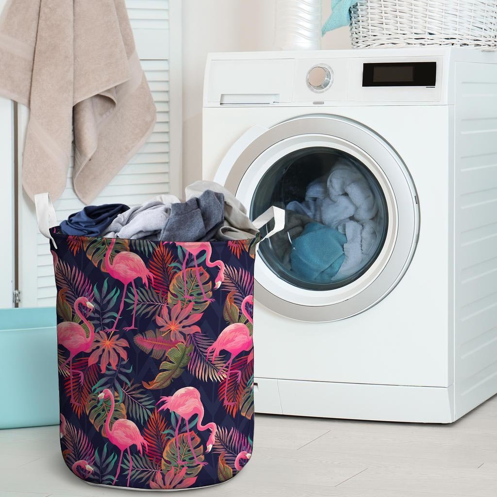 Tropical Flamingo Hawaiian Print Laundry Basket-grizzshop