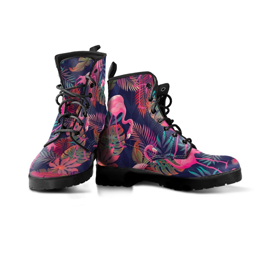 Tropical Flamingo Hawaiian Print Men's Boots-grizzshop