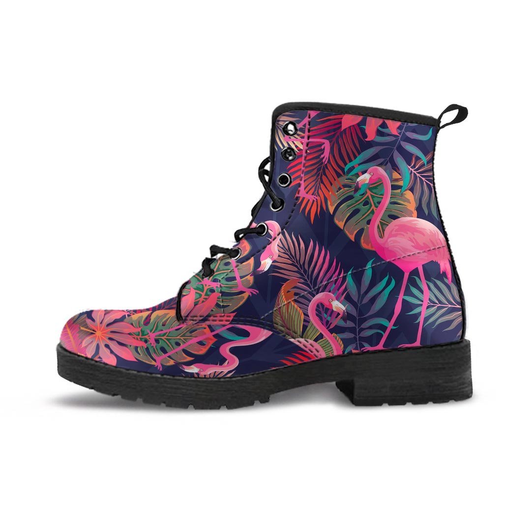 Tropical Flamingo Hawaiian Print Men's Boots-grizzshop