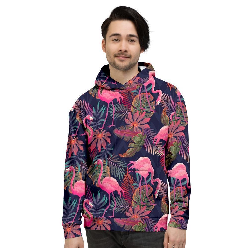 Tropical Flamingo Hawaiian Print Men's Hoodie-grizzshop