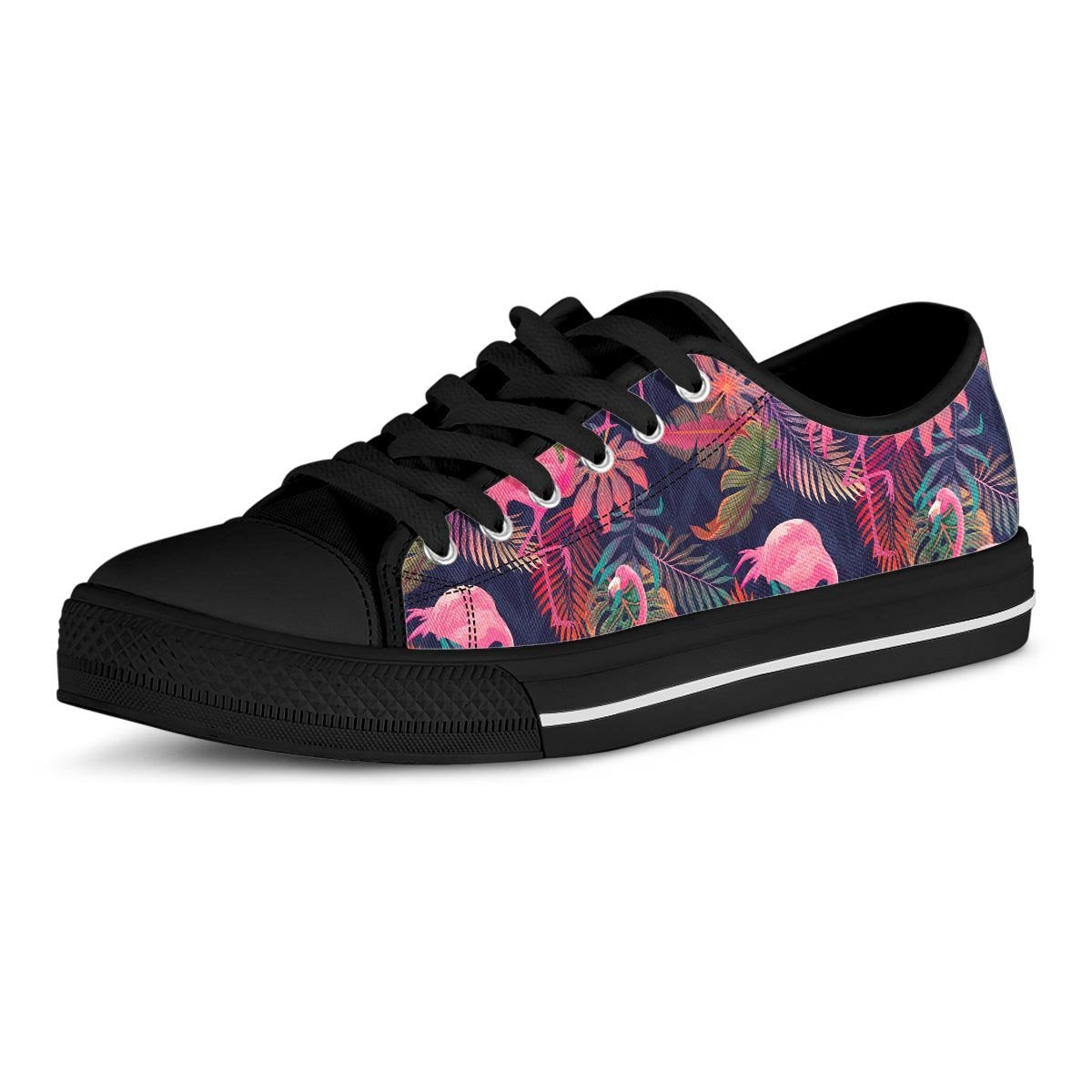 Tropical Flamingo Hawaiian Print Men's Low Top Shoes-grizzshop