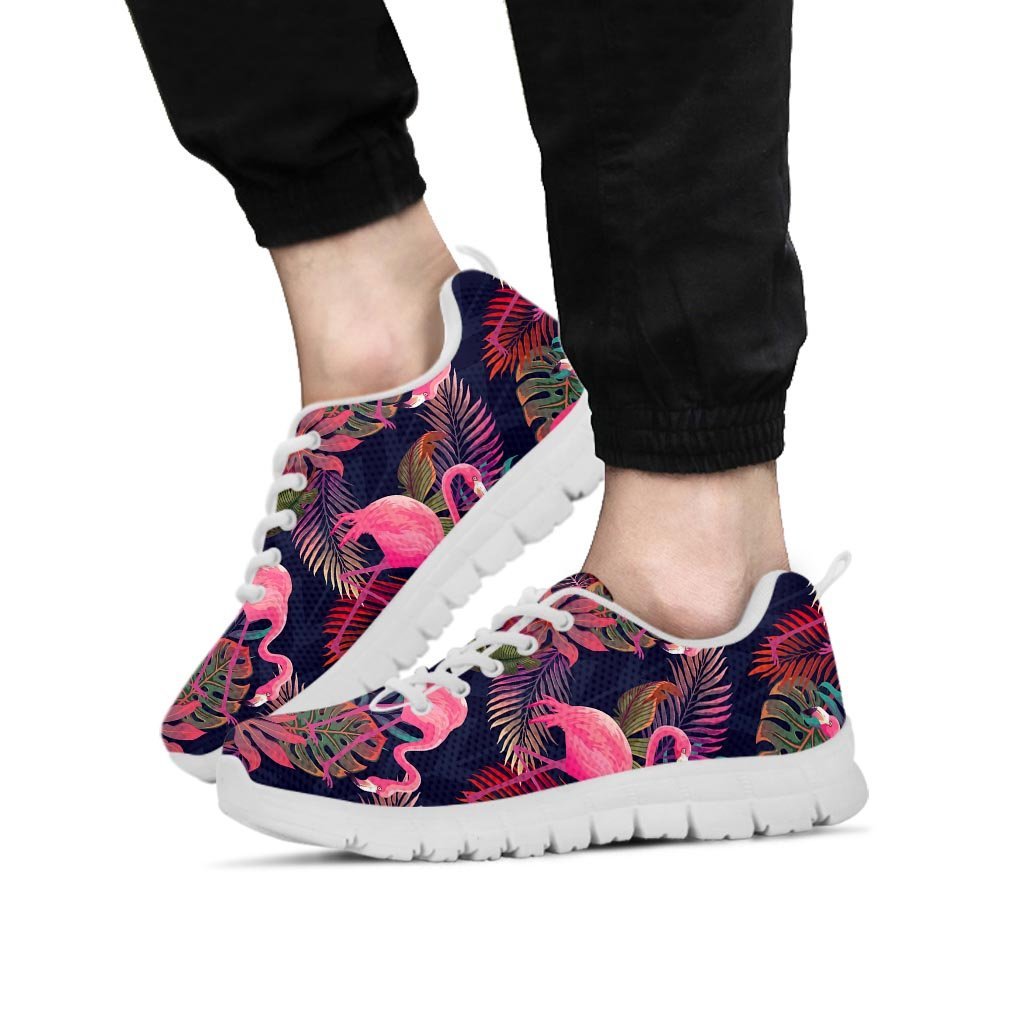 Tropical Flamingo Hawaiian Print Men's Sneakers-grizzshop