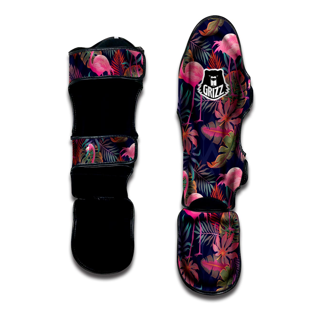 Tropical Flamingo Hawaiian Print Muay Thai Shin Guard-grizzshop