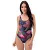 Tropical Flamingo Hawaiian Print One Piece Swimsuite-grizzshop