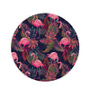 Tropical Flamingo Hawaiian Print Round Rug-grizzshop