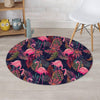 Tropical Flamingo Hawaiian Print Round Rug-grizzshop