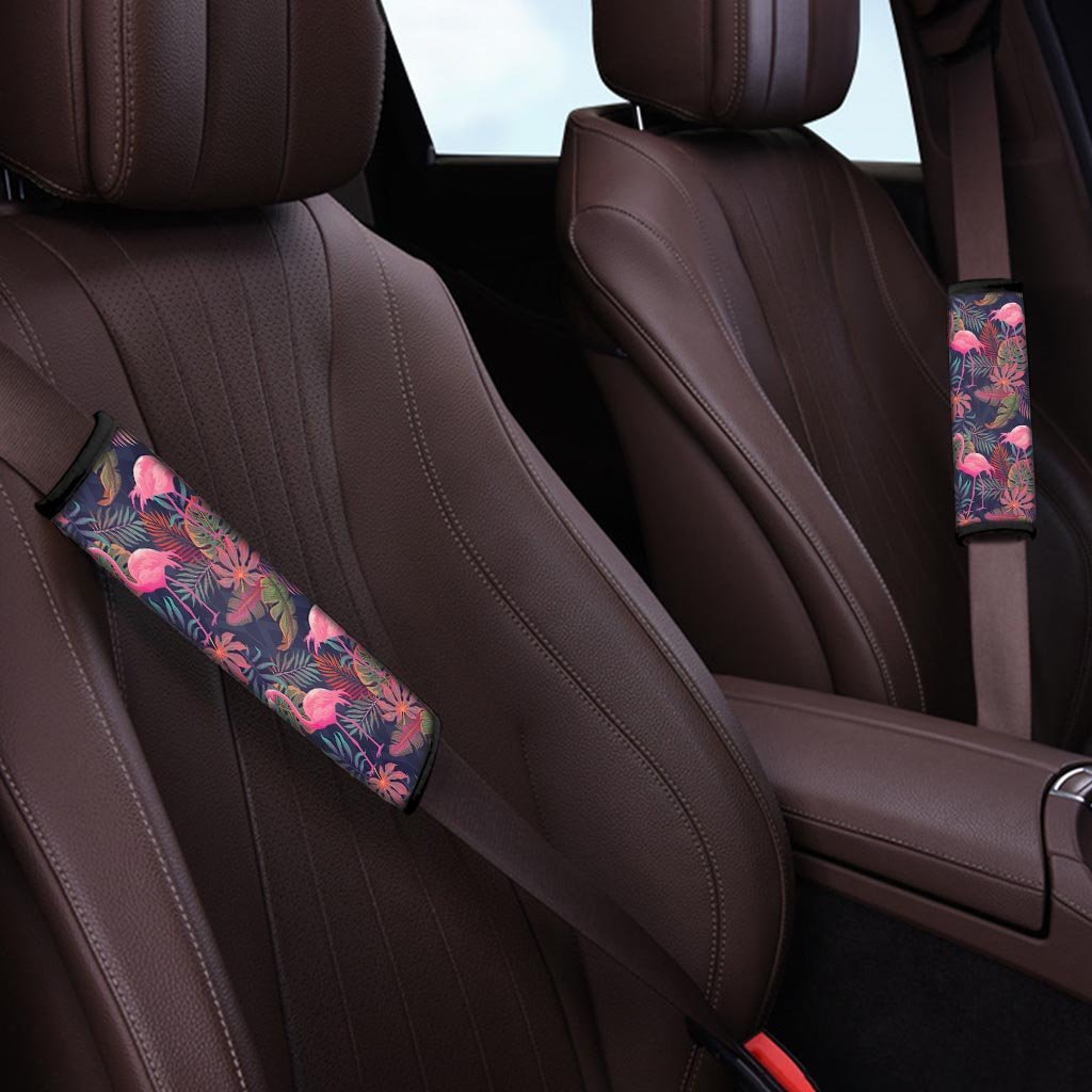 Tropical Flamingo Hawaiian Print Seat Belt Cover-grizzshop