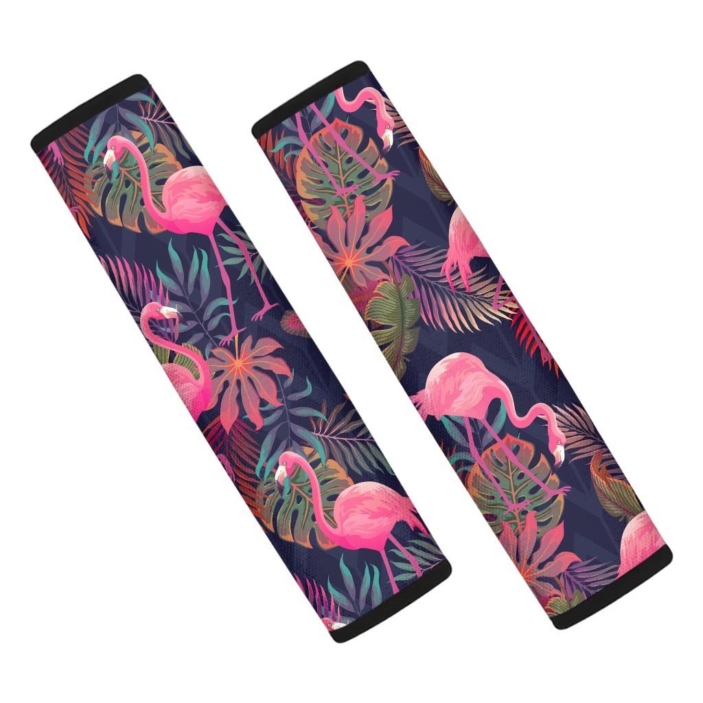Tropical Flamingo Hawaiian Print Seat Belt Cover-grizzshop