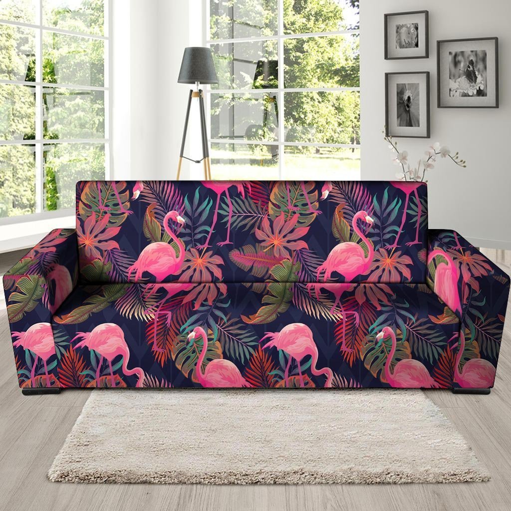 Tropical Flamingo Hawaiian Print Sofa Cover-grizzshop