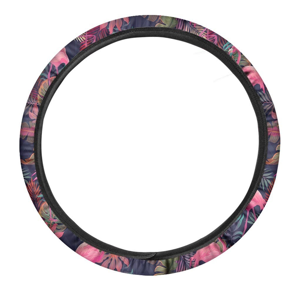 Tropical Flamingo Hawaiian Print Steering Wheel Cover-grizzshop