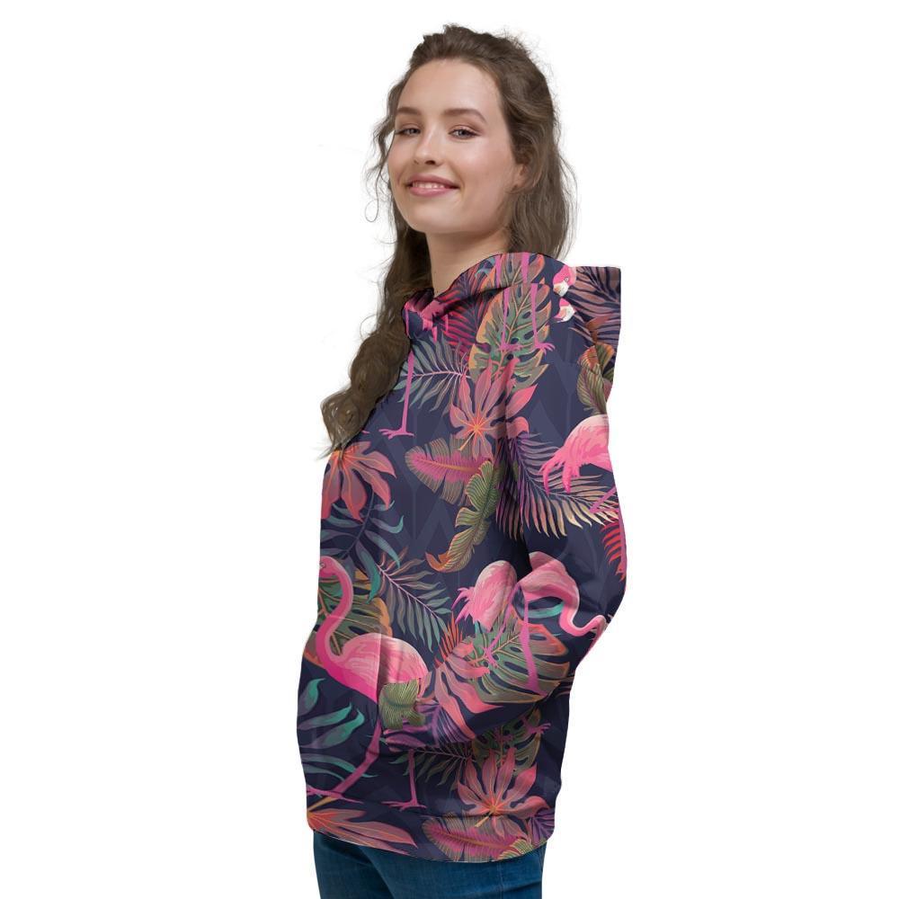 Tropical Flamingo Hawaiian Print Women's Hoodie-grizzshop