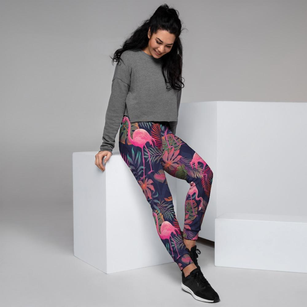 Tropical Flamingo Hawaiian Print Women's Joggers-grizzshop