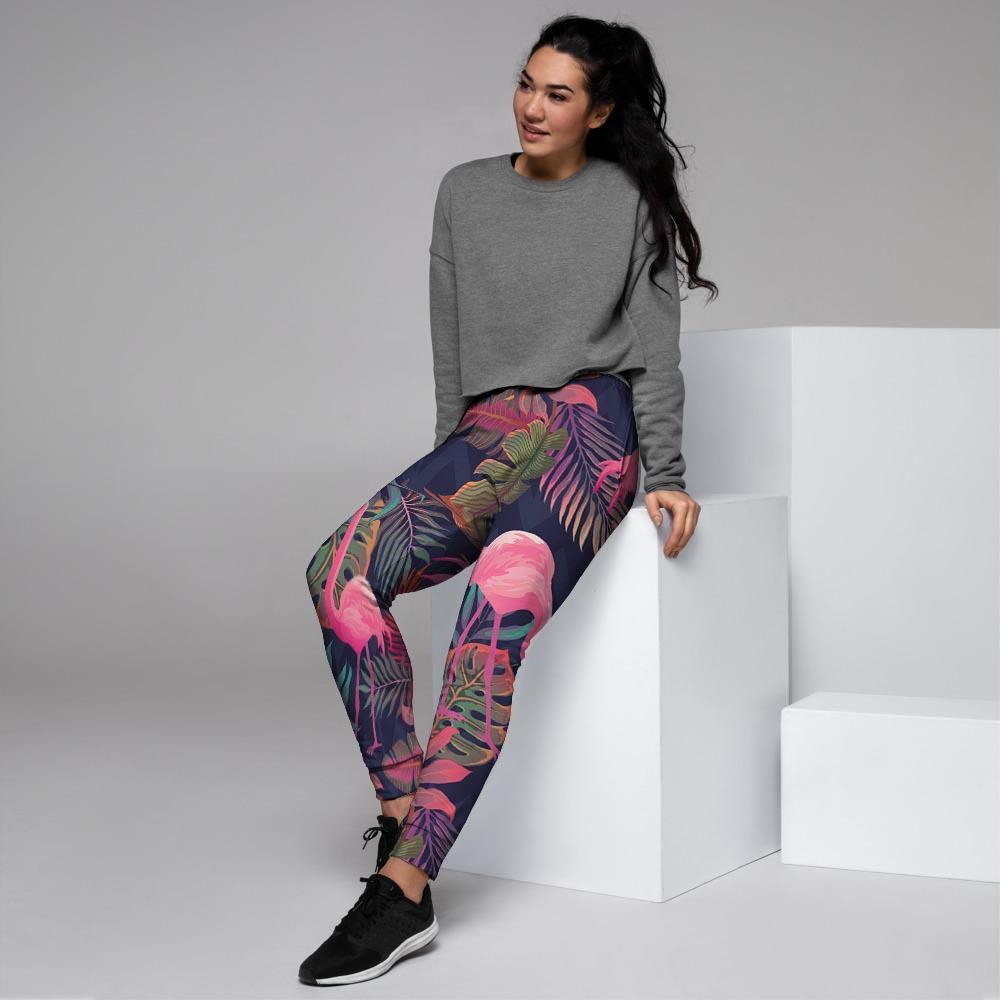 Tropical Flamingo Hawaiian Print Women's Joggers-grizzshop