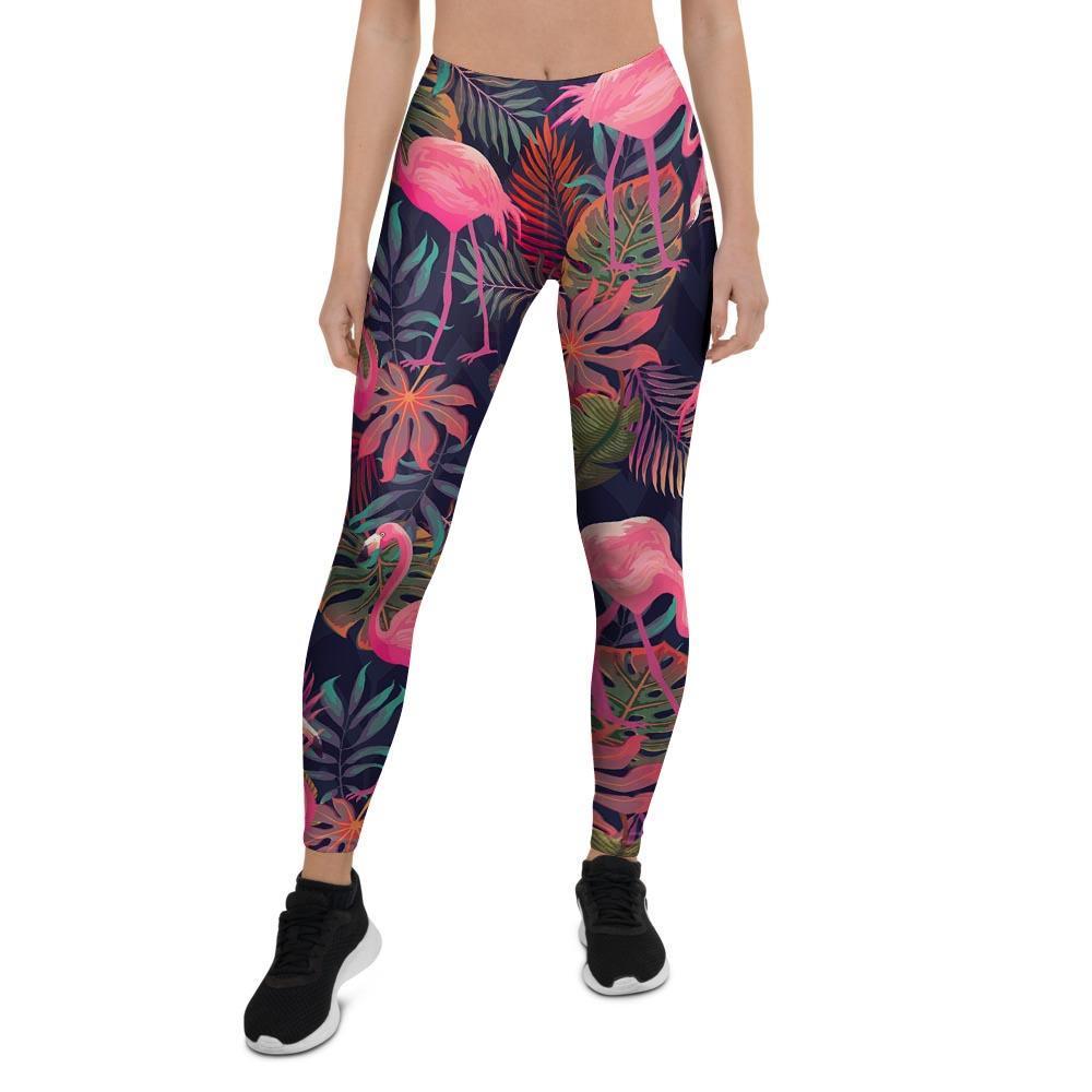 Tropical Flamingo Hawaiian Print Women's Leggings-grizzshop