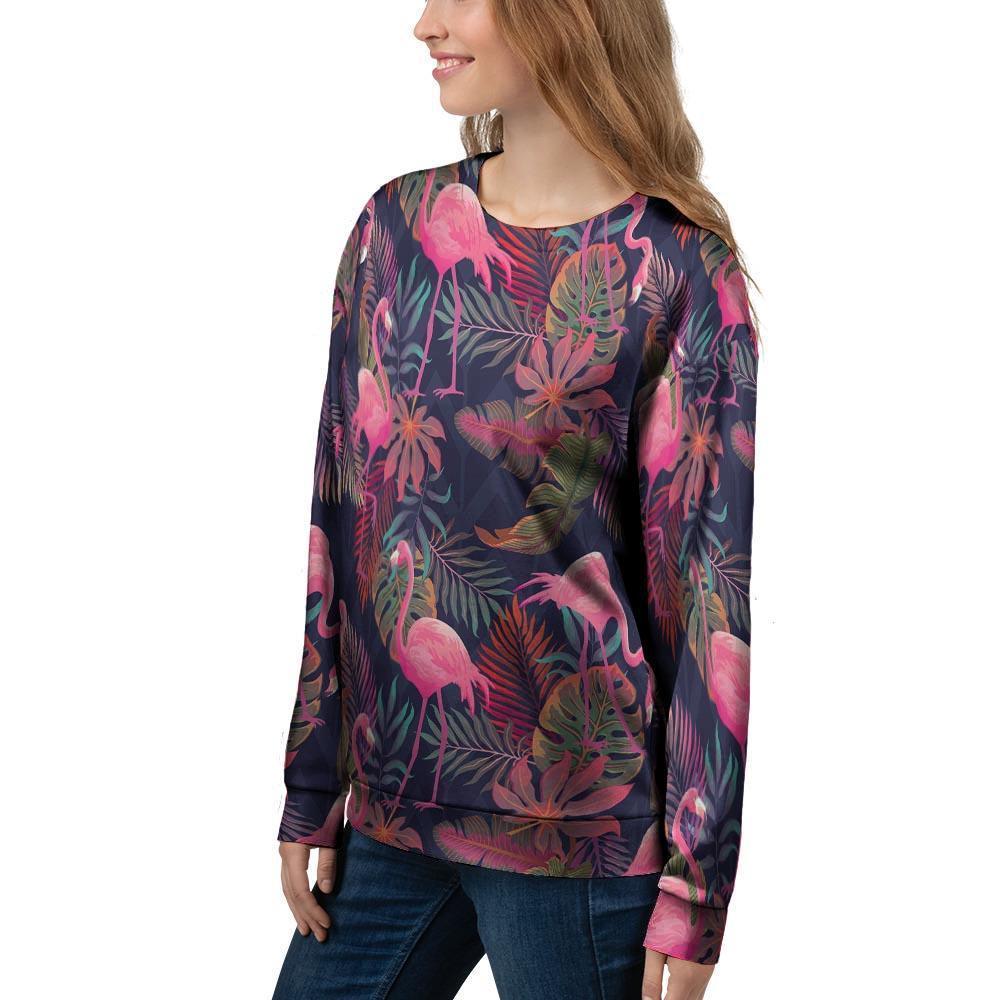 Tropical Flamingo Hawaiian Print Women's Sweatshirt-grizzshop