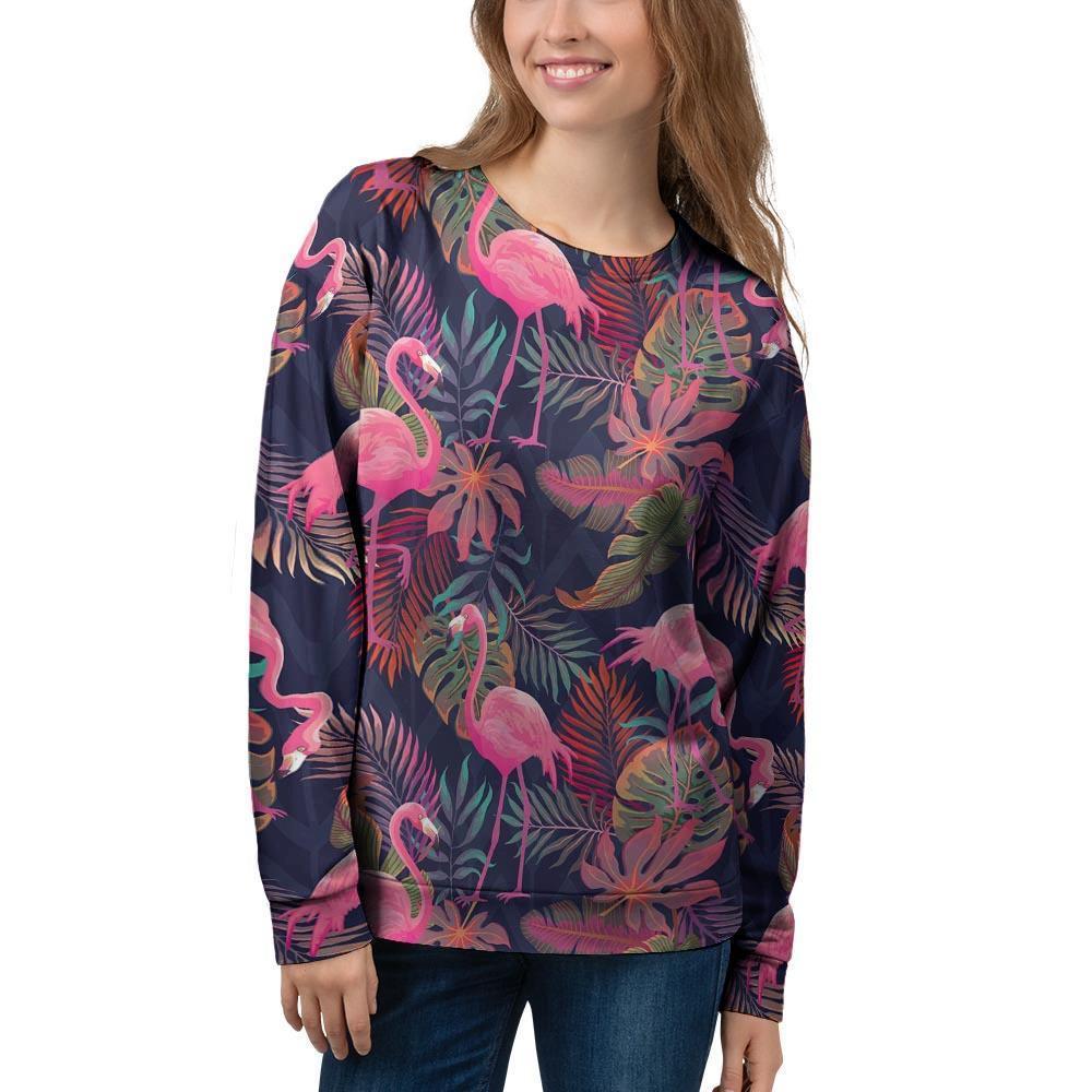 Tropical Flamingo Hawaiian Print Women's Sweatshirt-grizzshop