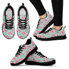 Tropical Flamingo Hibiscus Hawaiian Floral Pattern Print Black Sneaker Shoes For Men Women-grizzshop