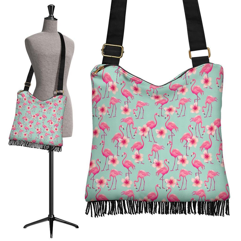 Tropical Flamingo Hibiscus Hawaiian Floral Pattern Print Crossbody Bags-grizzshop