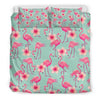 Tropical Flamingo Hibiscus Hawaiian Floral Pattern Print Duvet Cover Bedding Set-grizzshop