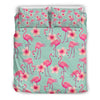 Tropical Flamingo Hibiscus Hawaiian Floral Pattern Print Duvet Cover Bedding Set-grizzshop