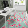 Tropical Flamingo Hibiscus Hawaiian Floral Pattern Print Floor Mat-grizzshop