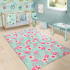 Tropical Flamingo Hibiscus Hawaiian Floral Pattern Print Floor Mat-grizzshop