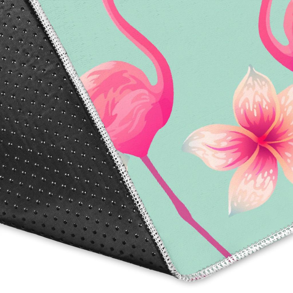 Tropical Flamingo Hibiscus Hawaiian Floral Pattern Print Floor Mat-grizzshop