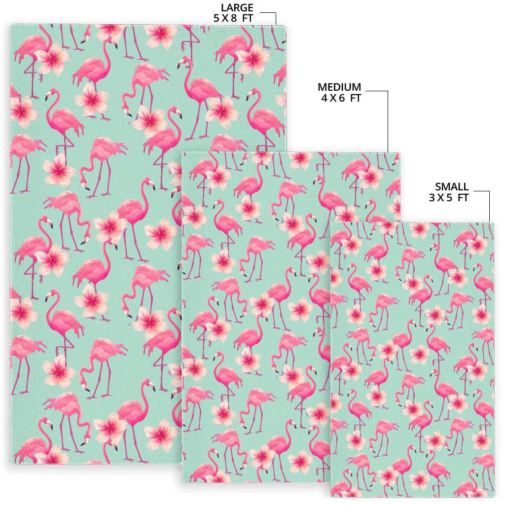 Tropical Flamingo Hibiscus Hawaiian Floral Pattern Print Floor Mat-grizzshop