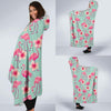 Tropical Flamingo Hibiscus Hawaiian Floral Pattern Print Hooded Blanket-grizzshop