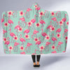 Tropical Flamingo Hibiscus Hawaiian Floral Pattern Print Hooded Blanket-grizzshop